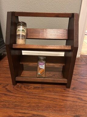 Vgt Wooden Countertop Spice Rack - Dark Brown